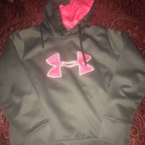 Womens small Under Armour gray/pink hoodie